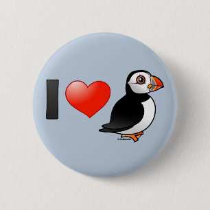 I Love Puffins 6 Cm Round Badge