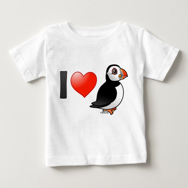 I Love Puffins Baby T-Shirt (Front)