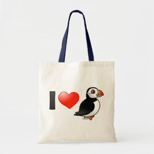 I Love Puffins Tote Bag