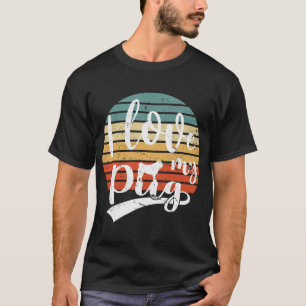 I Love Pug Retro Dog Lover T-Shirt
