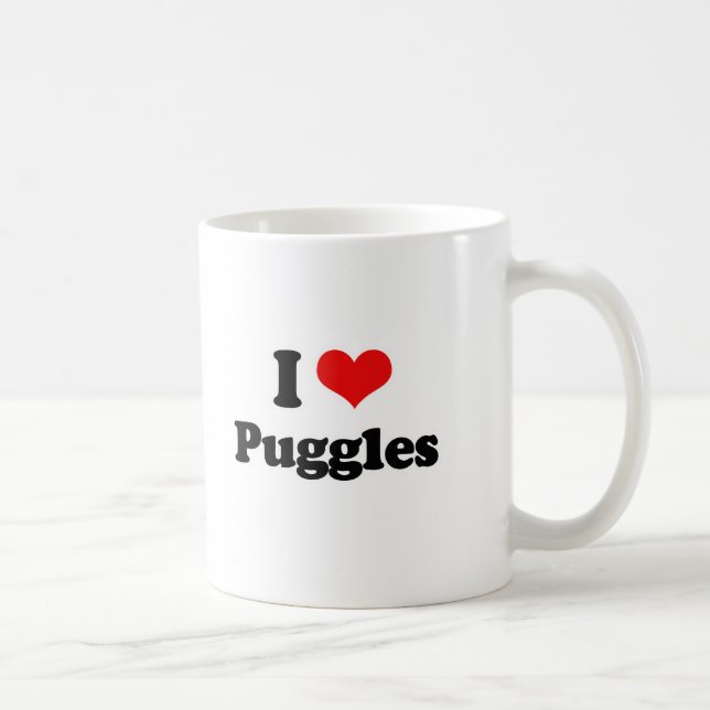 I Love Puggles Coffee Mug (Right)