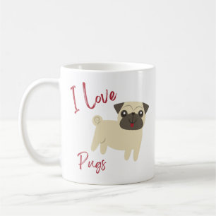 I Love Pugs  Coffee Mug