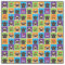 I Love Pugs Colour Squares Fabric