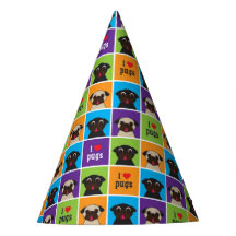 I Love Pugs Colour Squares Pattern