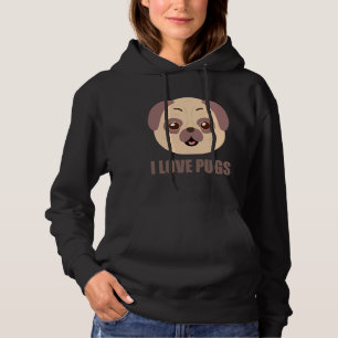 I love pugs, Gift For Pug dog Lover Classic T-Shir Hoodie