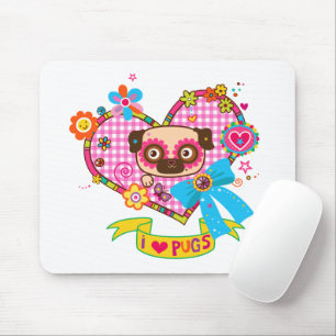 I Love Pugs! Mouse Pad