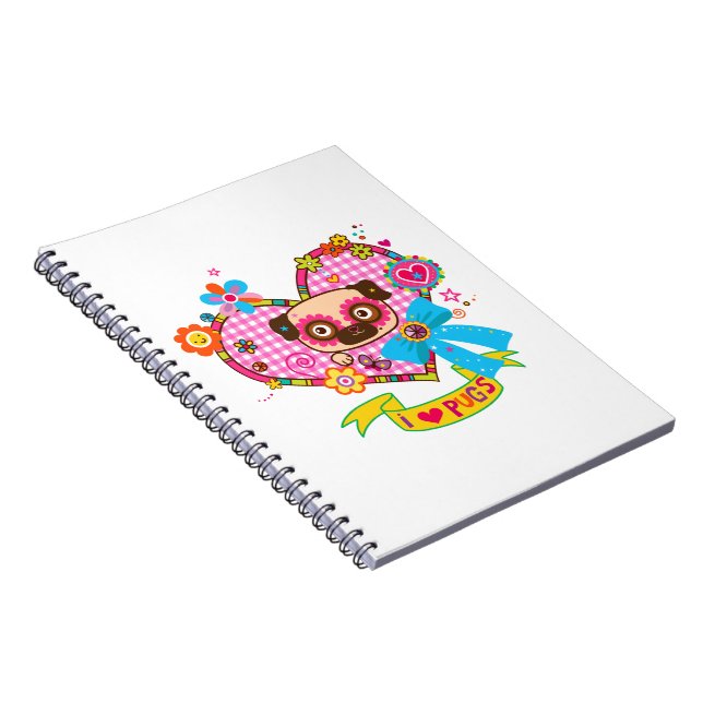 I Love Pugs! Photo Notebook (Right Side)