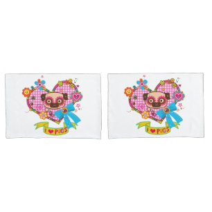 I Love Pugs! Pillowcases