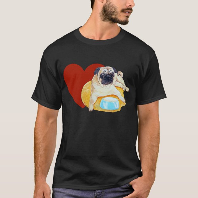 I Love Pugs! T-Shirt (Front)