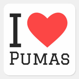 I love pumas square sticker