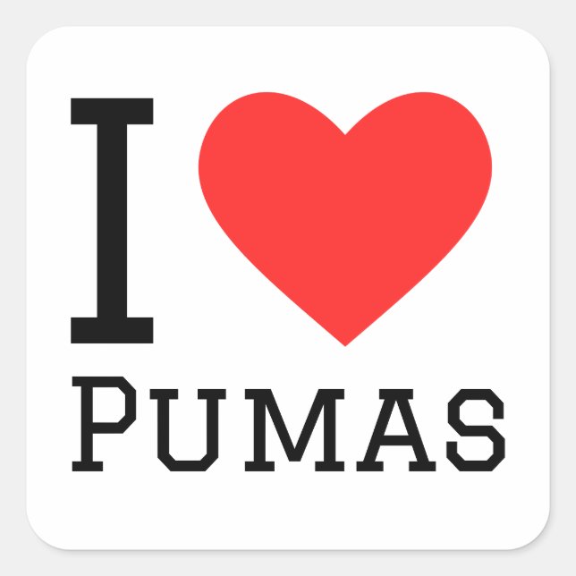 I love pumas square sticker (Front)