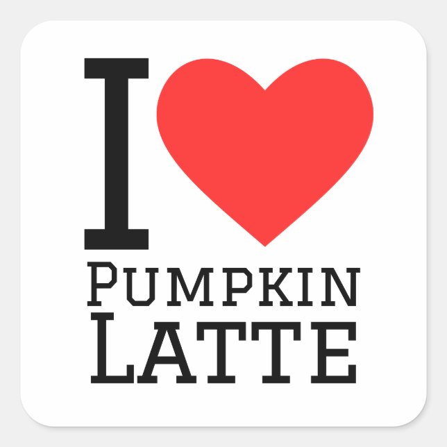 I love pumpkin latte square sticker (Front)