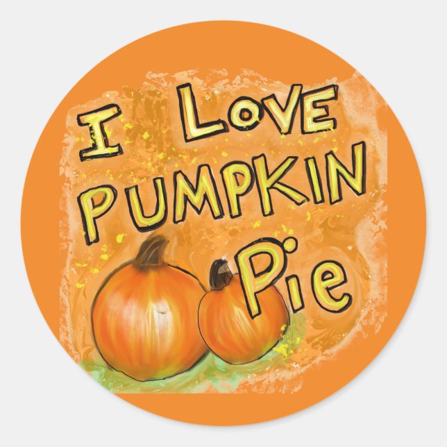 ' I love pumpkin pie graphic  Classic Round Sticker (Front)