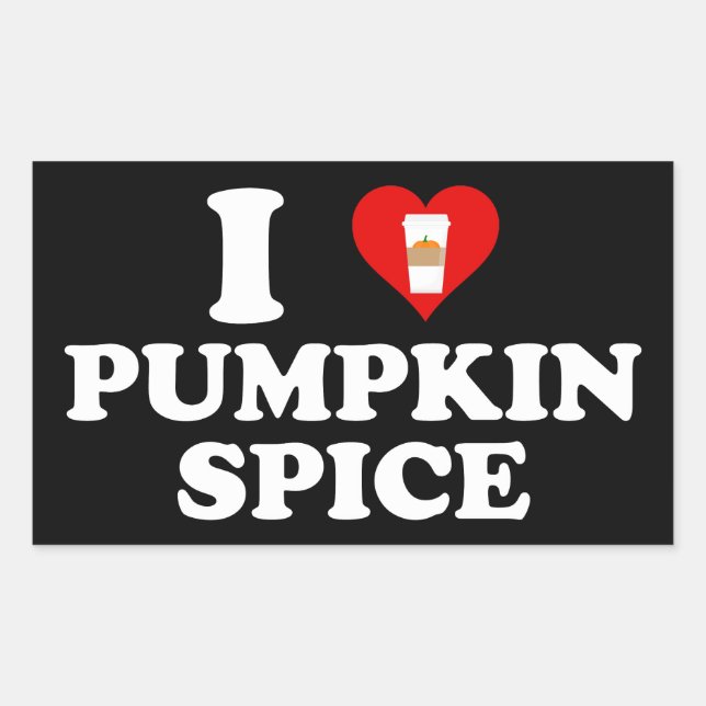 I Love Pumpkin Spice Rectangular Sticker (Front)