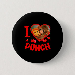 I love punch cute baby monkey punch  6 cm round badge
