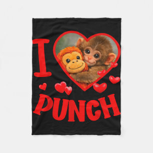 I love punch cute baby monkey punch fleece blanket