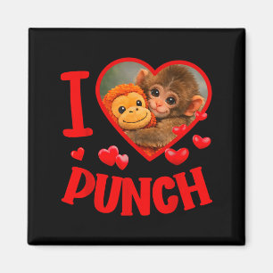 I love punch cute baby monkey punch magnet