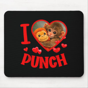 I love punch cute baby monkey punch mouse pad