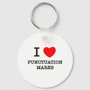 I Love Punctuation Marks Key Ring