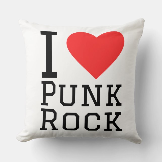 I love punk rock cushion (Front)