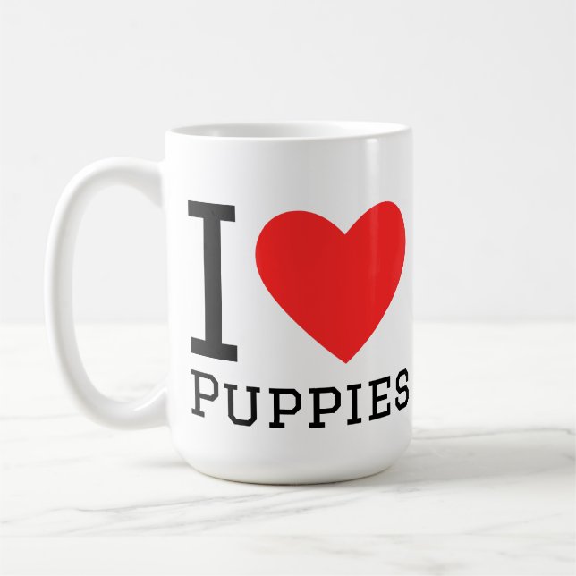 I love puppies coffee mug (Left)