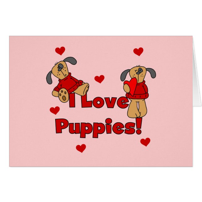 I Love Puppies Tshirts and Gifts (Front Horizontal)