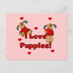 I Love Puppies Tshirts and Gifts Postcard