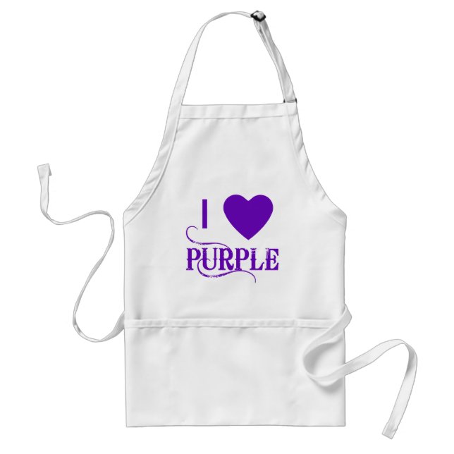 I Love Purple with Purple Heart Standard Apron (Front)