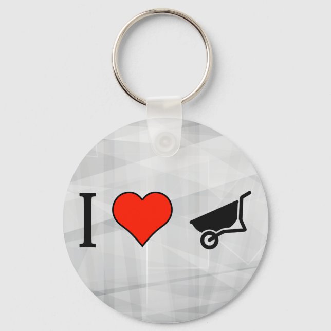 I Love Pushing A Wheelbarrow Key Ring (Front)