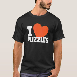 I Love Puzzles Heart Puzzle T-Shirt