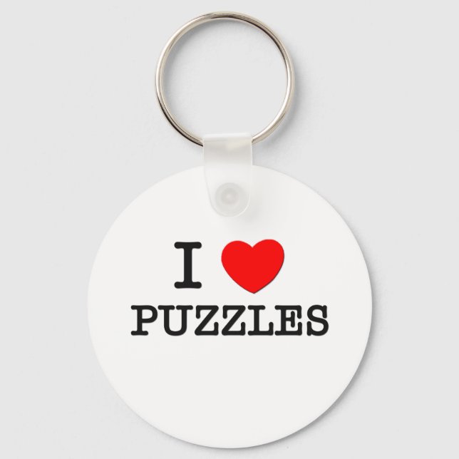I Love Puzzles Key Ring (Front)