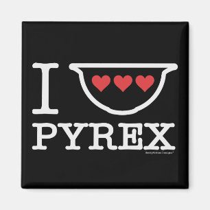 I Love Pyrex - Mixing Bowl with Hearts (White) Magnet