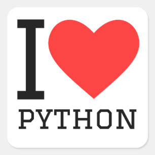 I love Python Square Sticker