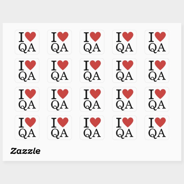 I ❤️ Love QA - Quality Assurance STICKER (Sheet)