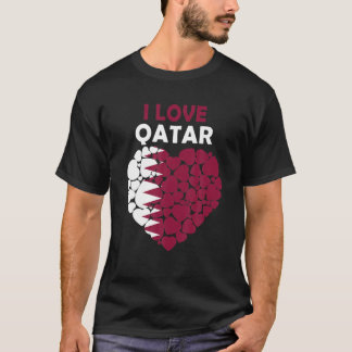 I Love Qatar Proud To Be Qatari Flag Qatar T-Shirt