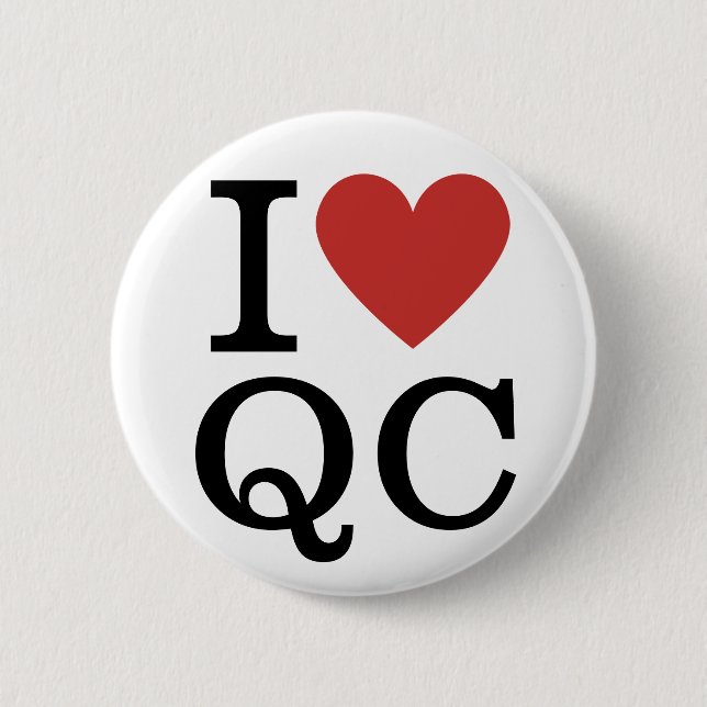 I ❤️ Love QC - Quality Control Dept. Pin Button (Front)