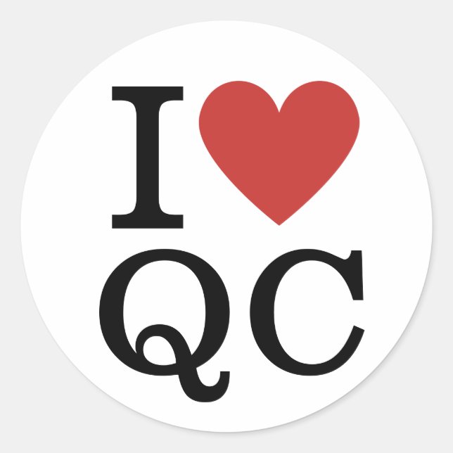 I ❤️ Love QC Quality Control Staff CUSTOM Classic Round Sticker (Front)