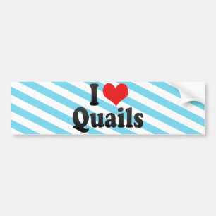 I Love Quails Bumper Sticker