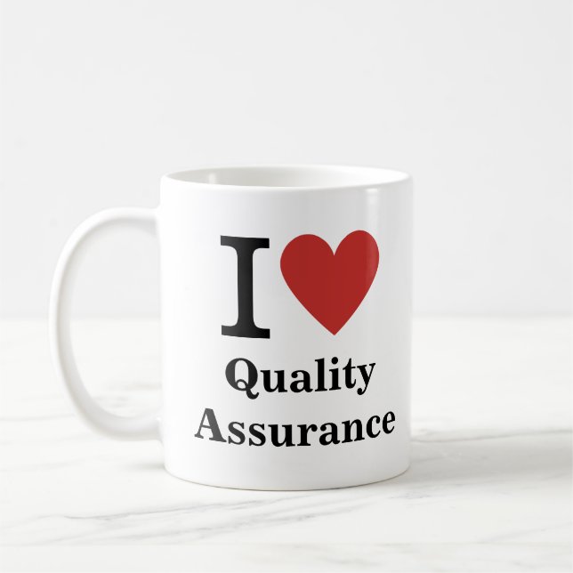 I ❤️ Love Quality Assurance - QA Dept. MUG (Left)