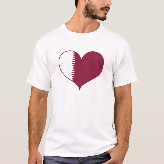 I Love Quatar Flag T-Shirt (Front)