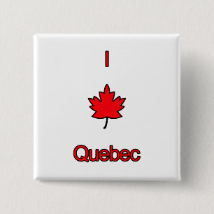 I Love Quebec 15 Cm Square Badge