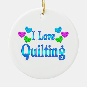 I Love Quilting Ceramic Tree Decoration