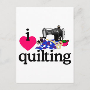 I Love Quilting Postcard