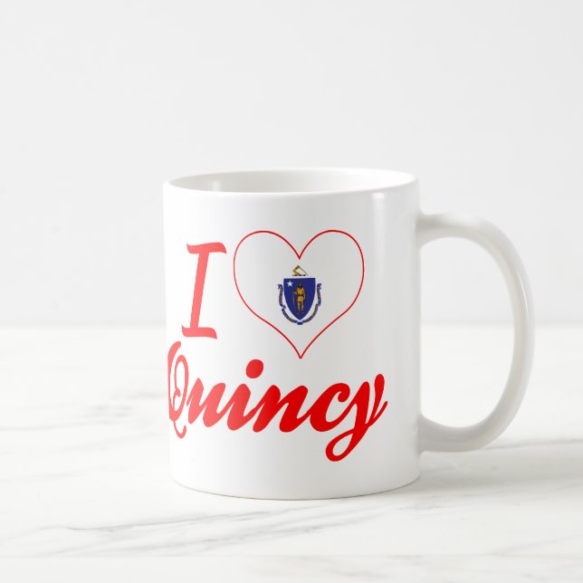 I Love Quincy, Massachusetts Coffee Mug (Right)