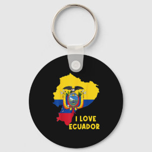 I Love Quito Hello Ecuador Map Flag Proud Ecuadori Key Ring