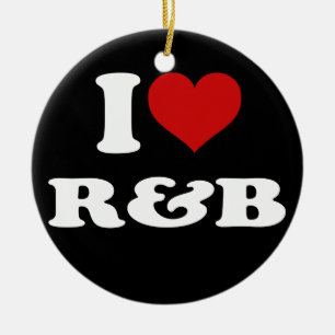 I Love R&B Ceramic Tree Decoration