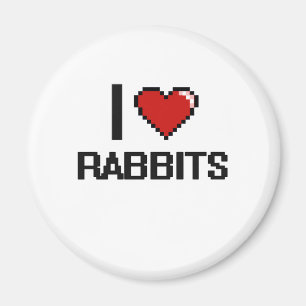 I love Rabbits Digital Design Magnet