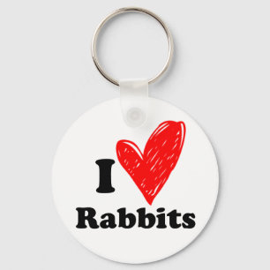 I love Rabbits Key Ring