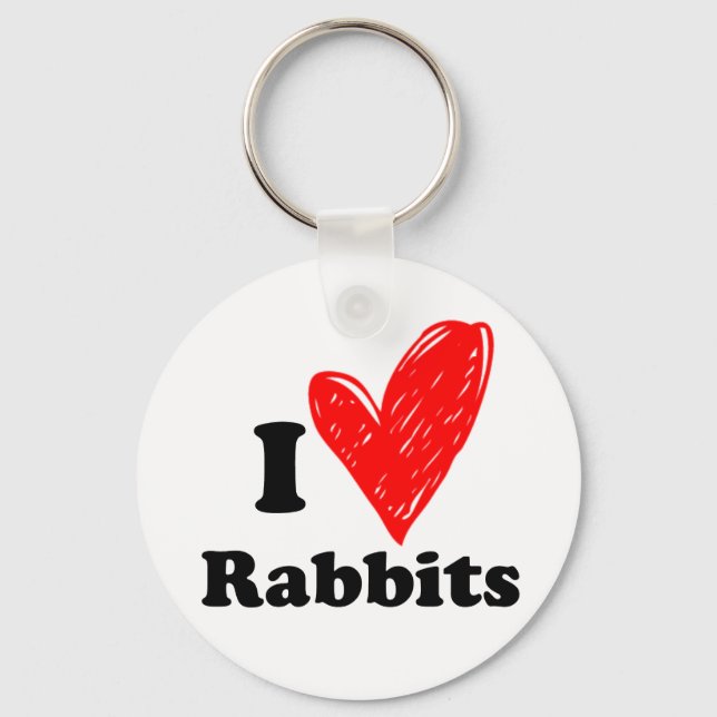 I love Rabbits Key Ring (Front)