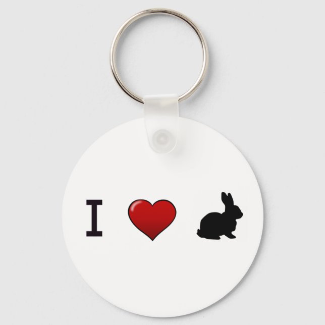 "I Love Rabbits" Keychain (Front)